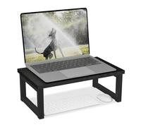 Relaxdays Support pour Moniteur, rehausseur pour Ordinateur sur Le Bureau, Design Moderne, 15 x 40 x 23 cm, Noir