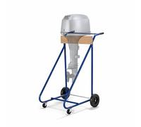 Relaxdays support pour moteur hors-bord, stockage et transport, bleu | arbre long jusqu'à 150 kg, structure en acier