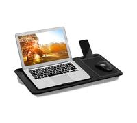Relaxdays Support pour Ordinateur Portable, avec Tapis de Souris, H x L x P : 5,5 x 58 x 30,5 cm, Noir