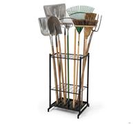 Relaxdays support pour outils de jardin, 35 outils, garage & abri de jardin, robuste, compact, acier, noir