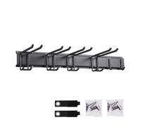 Relaxdays Support pour outils, rail de 80 cm avec 6 crochets ajustables, antidérapant, mural, acier, noir