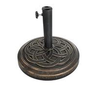 Relaxdays Support pour Parasol, mâts 34-48 mm, Ø 45 cm, Vintage, Noir/Bronze