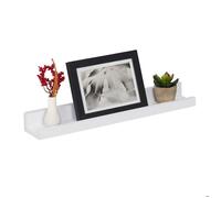 Relaxdays Support pour photos, 48 cm de largeur, étagère étroite cadres photos, livres & déco, MDF, tablette, blanc