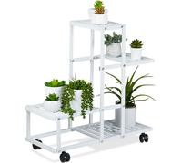 relaxdays Support pour plantes 4 étagères