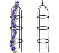 Relaxdays Trellis obélisque, Lot de 2, 100 m de Hauteur, Plantes grimpantes, en métal, Stable, Tour pour Rosier, Noir