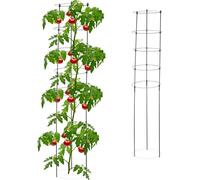 relaxdays Support pour plantes grimpantes 150 cm, set de 2, noir