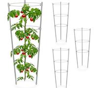 relaxdays Support pour plantes grimpantes 45 cm Set de 4 pièces gris