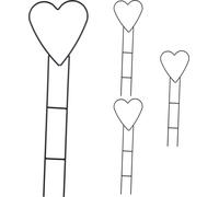 relaxdays Support pour plantes grimpantes Coeur, set de 4 pièces