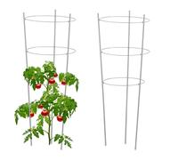 relaxdays Support pour plantes grimpantes gris 76 cm Set de 2 pièces