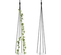 relaxdays Support pour plantes grimpantes noir, set de 2 pièces