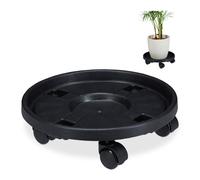 Relaxdays, Plateau à roulettes pour Plantes, Jeu de 2, d.35,6 cm, Support pour Fleurs sur Roues, intérieur et extérieur