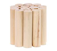 Relaxdays Support pour Pots de Fleurs, en Bois tourné, matériaux naturels, Tabouret Rond, HxD 20 x 20 cm, Naturel