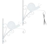 relaxdays Support pour pots de fleurs, set de 2 escargots