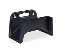 Relaxdays Support pour Tuyau, Lot de 4, Mural en Plastique, Suspension pour Tuyau d’arrosage de Jardin, HlP 14 x 24 x 16 cm, Noir