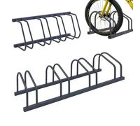 Relaxdays Support pour vélo au sol et au mur, 4 roues, jusqu'à 65 mm de largeur de pneu, garage, parking en rangée, acier, anthracite
