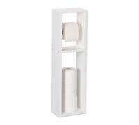 Relaxdays Support pour Votre Papier Toilette, Bois de Noyer, H x L x P : env. 70 x 20 x 13 cm, Blanc