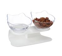 Relaxdays Support surélevé double gamelle 500 ml