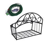 relaxdays Support Tuyau d’arrosage, Montage Mural, pour 30 m & 5/8", Enrouleur, dévidoir, métal, pour Le Jardin, Noir