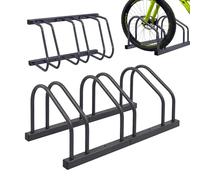 Relaxdays Support vélo Sol/Mur, 3 vélos, 27x75x24 cm, pneus jusqu'à 65 mm, Acier, Anthracite, Garage Cave Cour