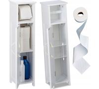 relaxdays Support vertical de papier toilette en blanc