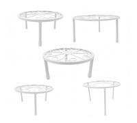 Relaxdays Supports à Fleurs, Set de 5, Ronds et Robustes, H : 8-20 cm, D : 17-30 cm, en Acier décoratif, Blanc.