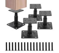 Relaxdays Supports de poteaux réglables, lot de 4
