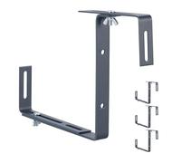 Relaxdays Supports pour bacs à Fleurs, réglables, sans perçage, métal, pour Garde-Corps, Anthracite, 17x2x34 cm