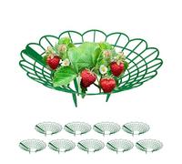 Relaxdays Supports pour Fraises, Set de 10, Protection Contre Les limaces, Plastique, évite la pourriture, Vert