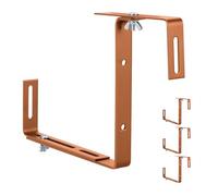 Relaxdays Supports pour jardinières réglables sans perçage métal pour balustrades, Marron Clair 17x2x34 cm