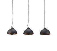 Relaxdays Suspension à 3 lampes en métal à hauteur réglable Noir/doré