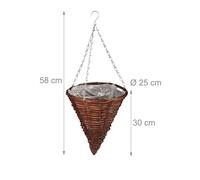 Relaxdays Suspension Plantes Pot De Fleurs Plantes Suspendues Lot De 3 Support Plantes Set Marron