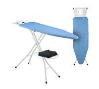Relaxdays Table à Repasser, Pliable, Planche réglable en Hauteur, Plateau de Repassage L x P : env. 120 x 38 cm, Bleue
