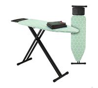 Relaxdays Table à repasser, réglable en hauteur, pliable, plateau de repassage LP env. 123 x 39 cm, vert et noir