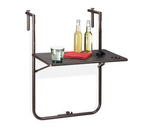 Relaxdays Table balcon suspendue marron