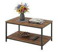 Relaxdays Table Basse avec étagère, Bois Composite & métal, Rangement Salon