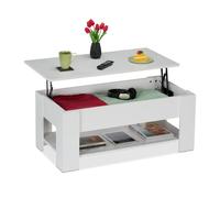 Relaxdays Table basse avec plateau relevable