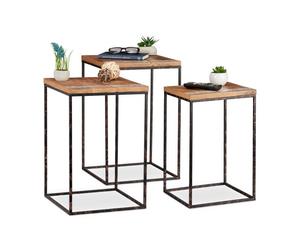 Relaxdays Table basse d'appoint lot de 3