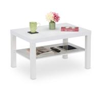 Relaxdays Superbe Table Basse rectangulaire, spacieuse, H x L x P : 45 x 79 x 55 cm, pour Le Salon, Blanche