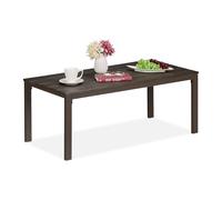 Relaxdays Table Basse de Jardin, résistante aux intempéries, Aussi pour terrasse, Balcon, 39x98x48 cm, Marron