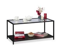Table basse - RELAXDAYS - Moderne - Noir - Verre - HlP 45x100x50 cm