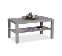 Relaxdays 10025153 basse table d'appoint, salon, canapé, aspect béton, étagère, MDF, H x L x P 45 x 90 x 55 cm, gris clair, 1 élément