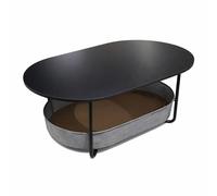 Relaxdays Table basse ovale avec panier