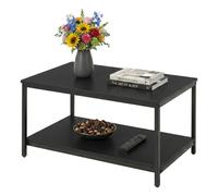 Relaxdays Table basse, rangement et mix matériaux