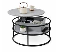 Relaxdays Table basse relevable avec rangement