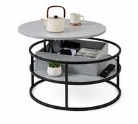 Relaxdays Table basse relevable avec rangement