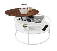 Relaxdays Table basse relevable avec rangement