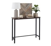 Console Relaxdays, H x L x P : 75 x 75 x 24 cm, table console industrielle, couloir et salon, métal et MDF, marron/noir