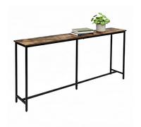 Relaxdays Table Console, HxLxP : 80,5x160x20 cm, Table d'appoint Industrielle, Hall et Salon, métal et MDF, Brun/Noir