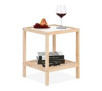 Relaxdays Table d’appoint en verre et en bois