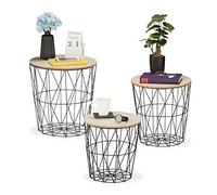 Relaxdays Table d’appoint en lot de 3